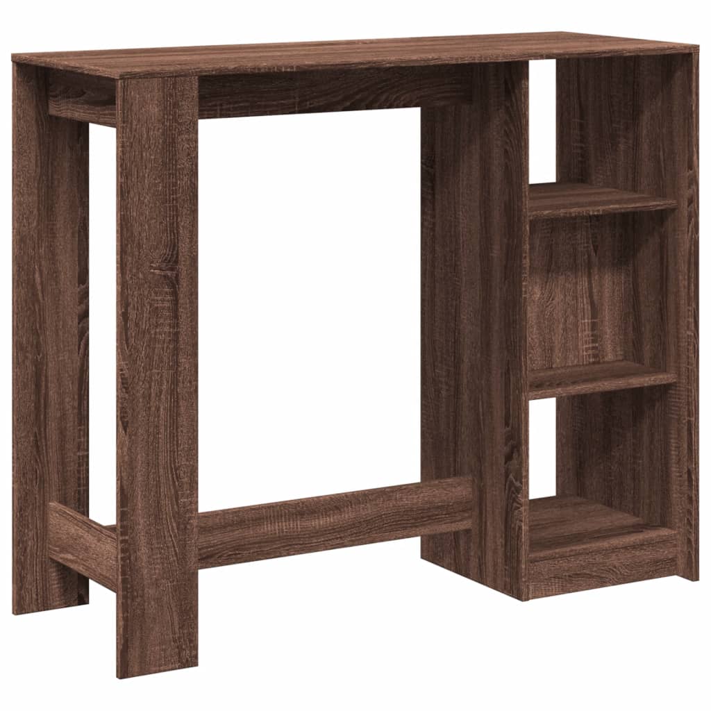 Bar Table with Shelf Brown Oak 124x46x103.5 cm Engineered Wood - Bargainia.com - 
