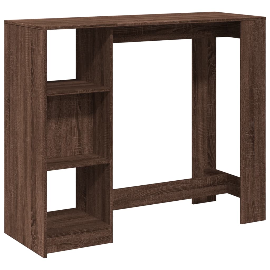 Bar Table with Shelf Brown Oak 124x46x103.5 cm Engineered Wood - Bargainia.com - 