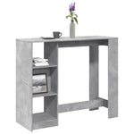 Bar Table with Shelf Concrete Grey 124x46x103.5 cm Engineered Wood - Bargainia.com - 