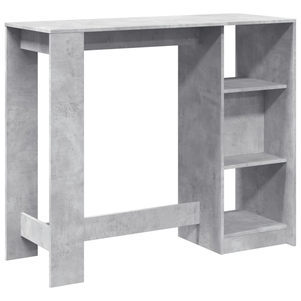 Bar Table with Shelf Concrete Grey 124x46x103.5 cm Engineered Wood - Bargainia.com - 