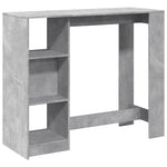 Bar Table with Shelf Concrete Grey 124x46x103.5 cm Engineered Wood - Bargainia.com - 