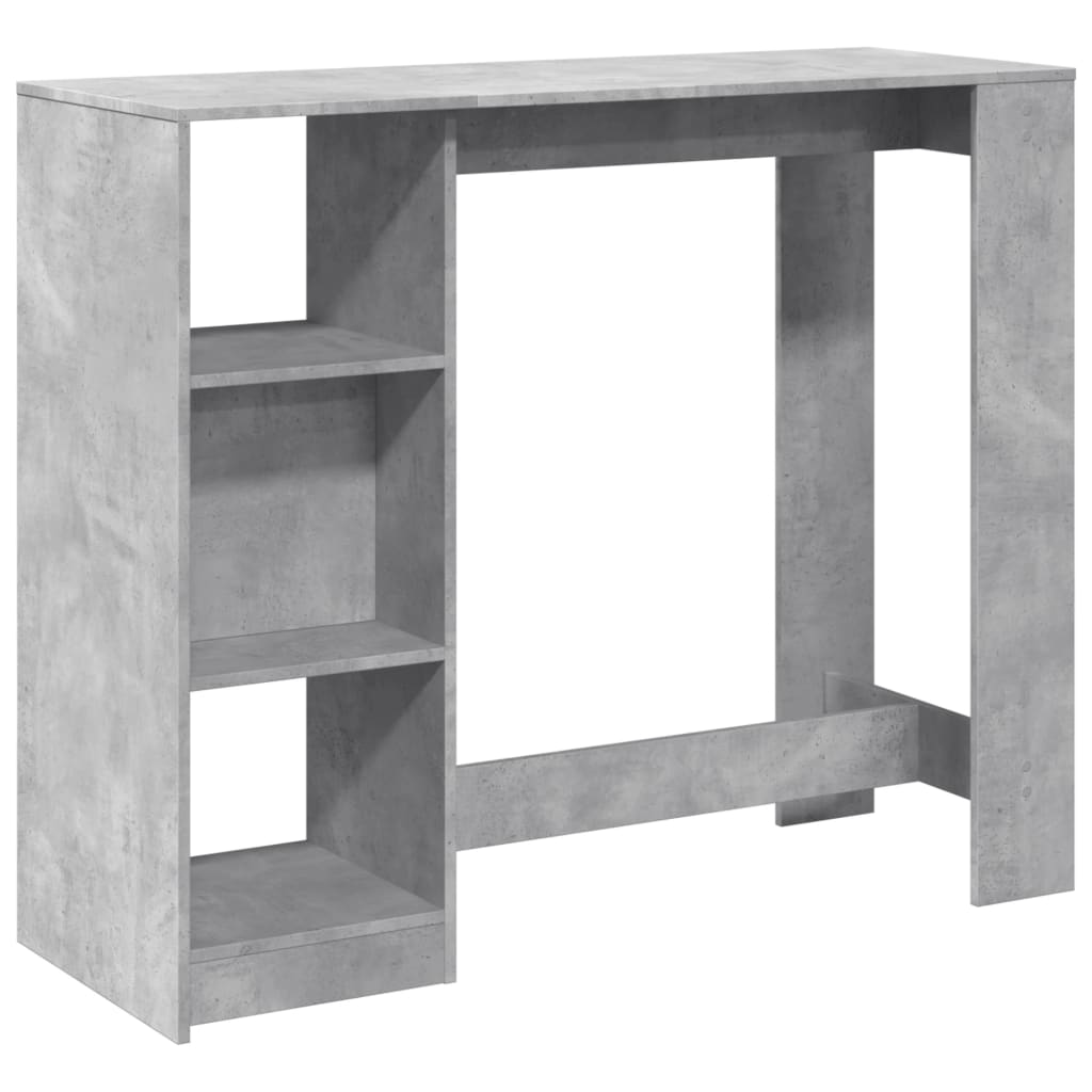 Bar Table with Shelf Concrete Grey 124x46x103.5 cm Engineered Wood - Bargainia.com - 