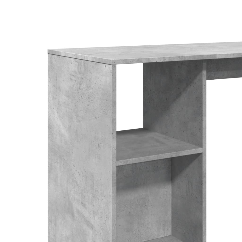 Bar Table with Shelf Concrete Grey 124x46x103.5 cm Engineered Wood - Bargainia.com - 