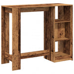 Bar Table with Shelf Old Wood 124x46x103.5 cm Engineered Wood - Bargainia.com - 