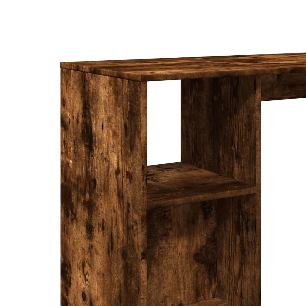 Bar Table with Shelf Smoked Oak 124x46x103.5 cm Engineered Wood - Bargainia.com - 
