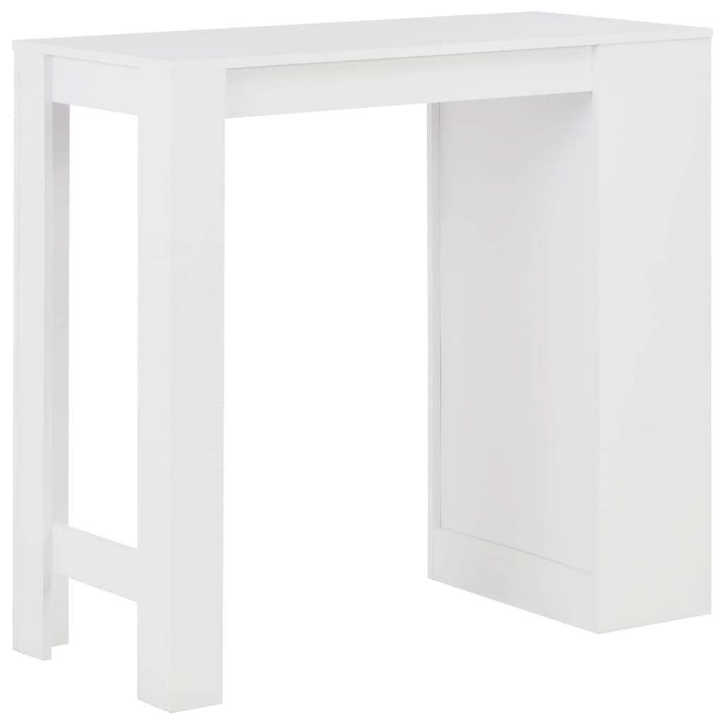 Bar Table with Shelf White 110x50x103 cm - Bargainia.com - 