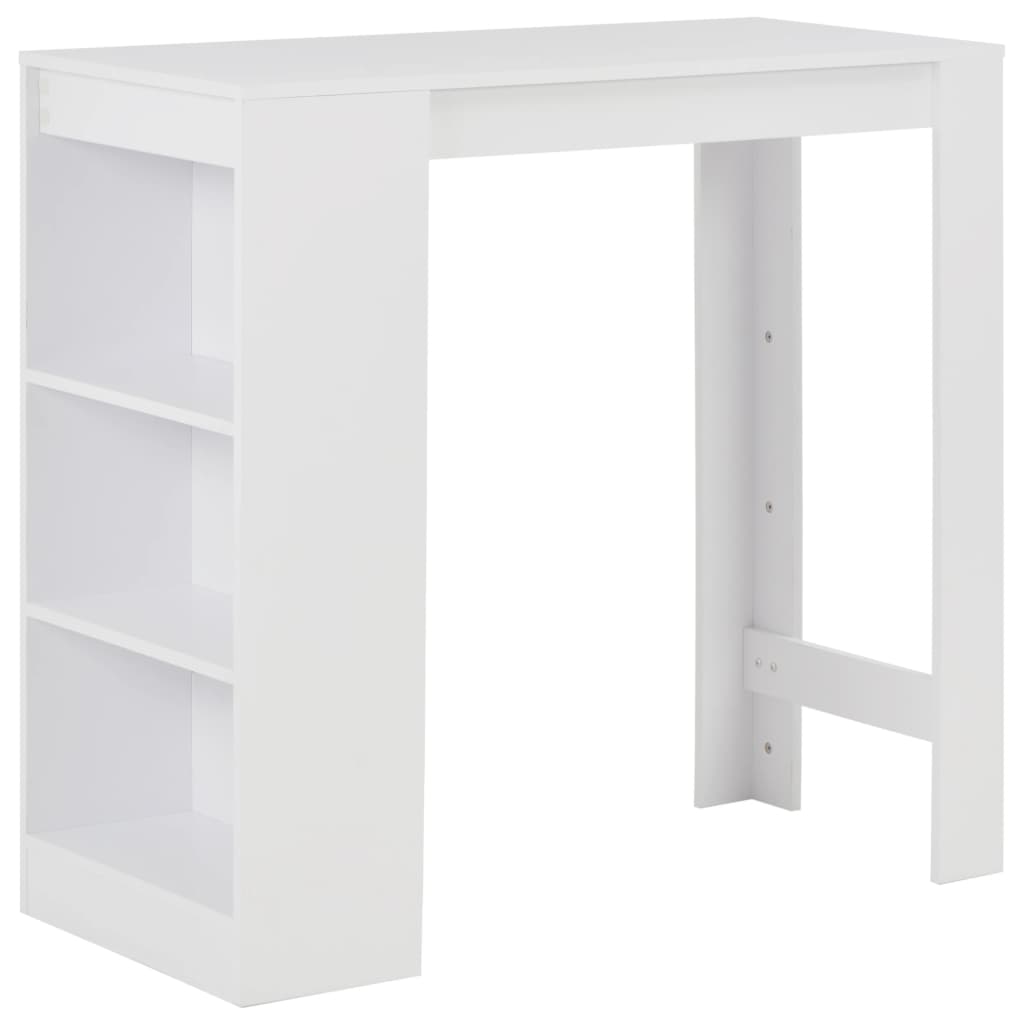 Bar Table with Shelf White 110x50x103 cm - Bargainia.com - 