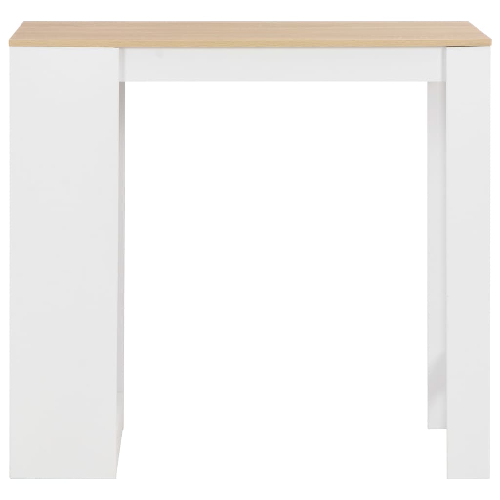 Bar Table with Shelf White 110x50x103 cm - Bargainia.com - 