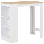 Bar Table with Shelf White 110x50x103 cm - Bargainia.com - 