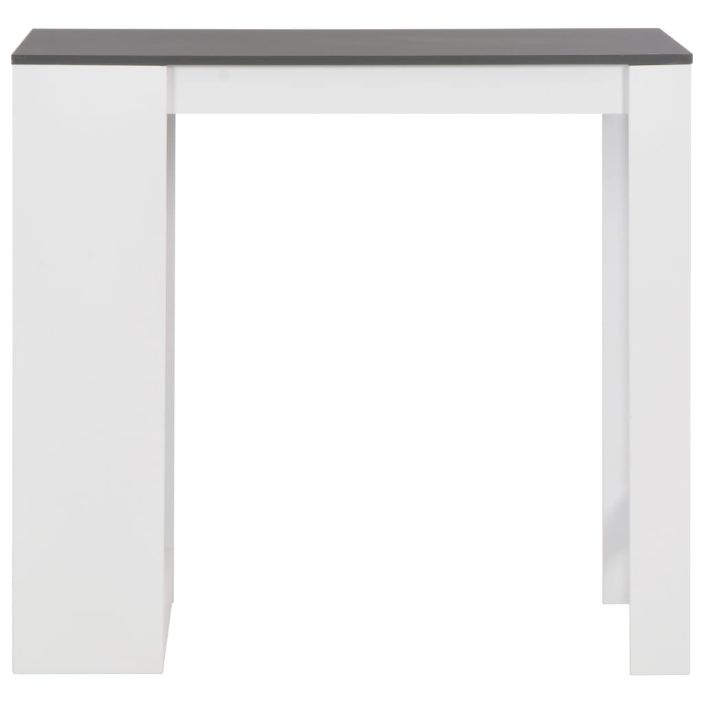 Bar Table with Shelf White 110x50x103 cm - Bargainia.com - 