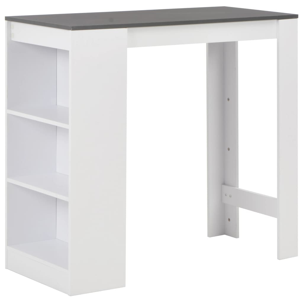 Bar Table with Shelf White 110x50x103 cm - Bargainia.com - 