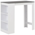 Bar Table with Shelf White 110x50x103 cm - Bargainia.com - 