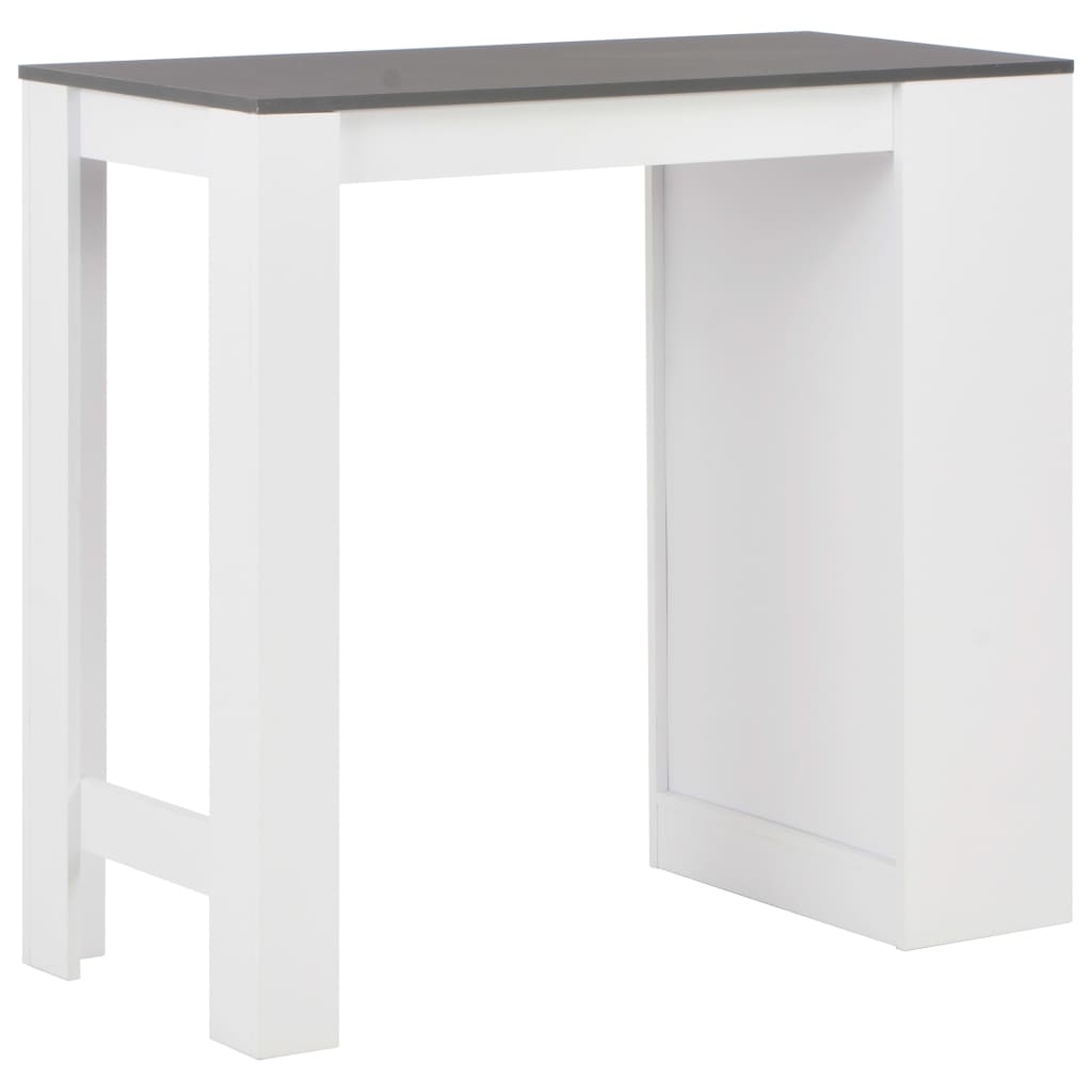 Bar Table with Shelf White 110x50x103 cm - Bargainia.com - 