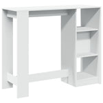 Bar Table with Shelf White 124x46x103.5 cm Engineered Wood - Bargainia.com - 
