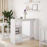 Bar Table with Shelf White 124x46x103.5 cm Engineered Wood - Bargainia.com - 