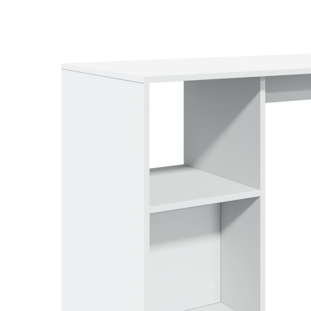Bar Table with Shelf White 124x46x103.5 cm Engineered Wood - Bargainia.com - 