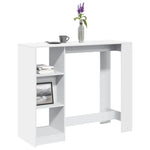 Bar Table with Shelf White 124x46x103.5 cm Engineered Wood - Bargainia.com - 