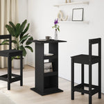 Bar Table with Storage Black 60x60x102 cm Engineered Wood - Bargainia.com - 