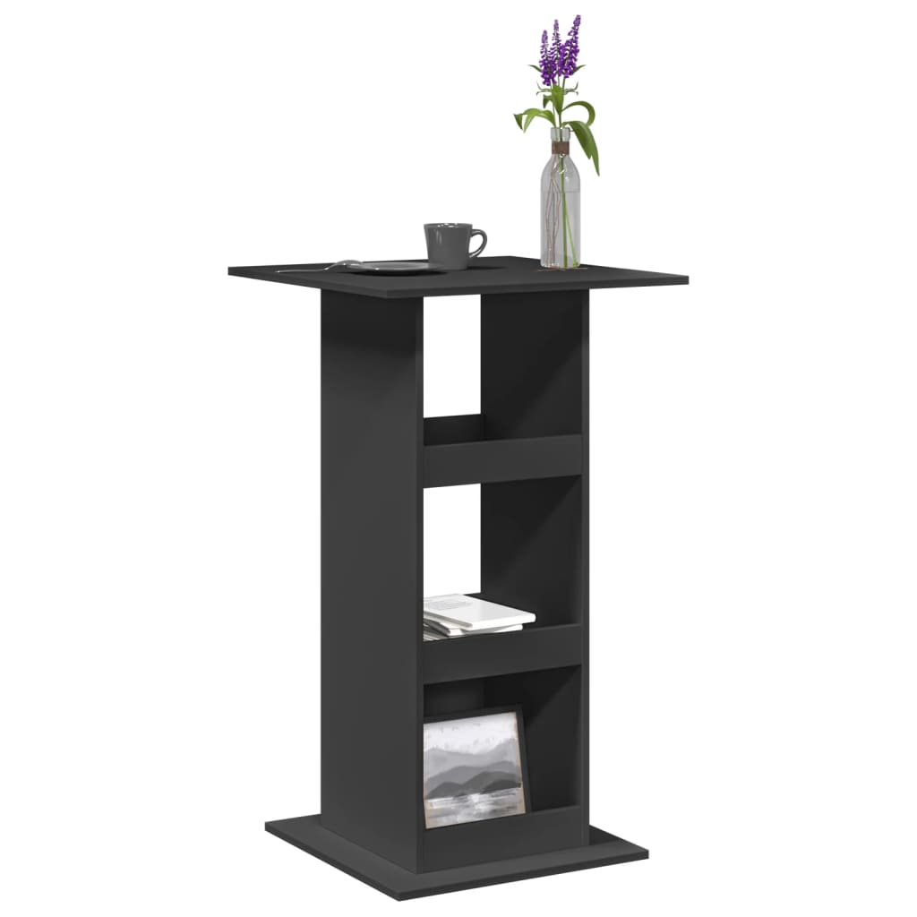 Bar Table with Storage Black 60x60x102 cm Engineered Wood - Bargainia.com - 