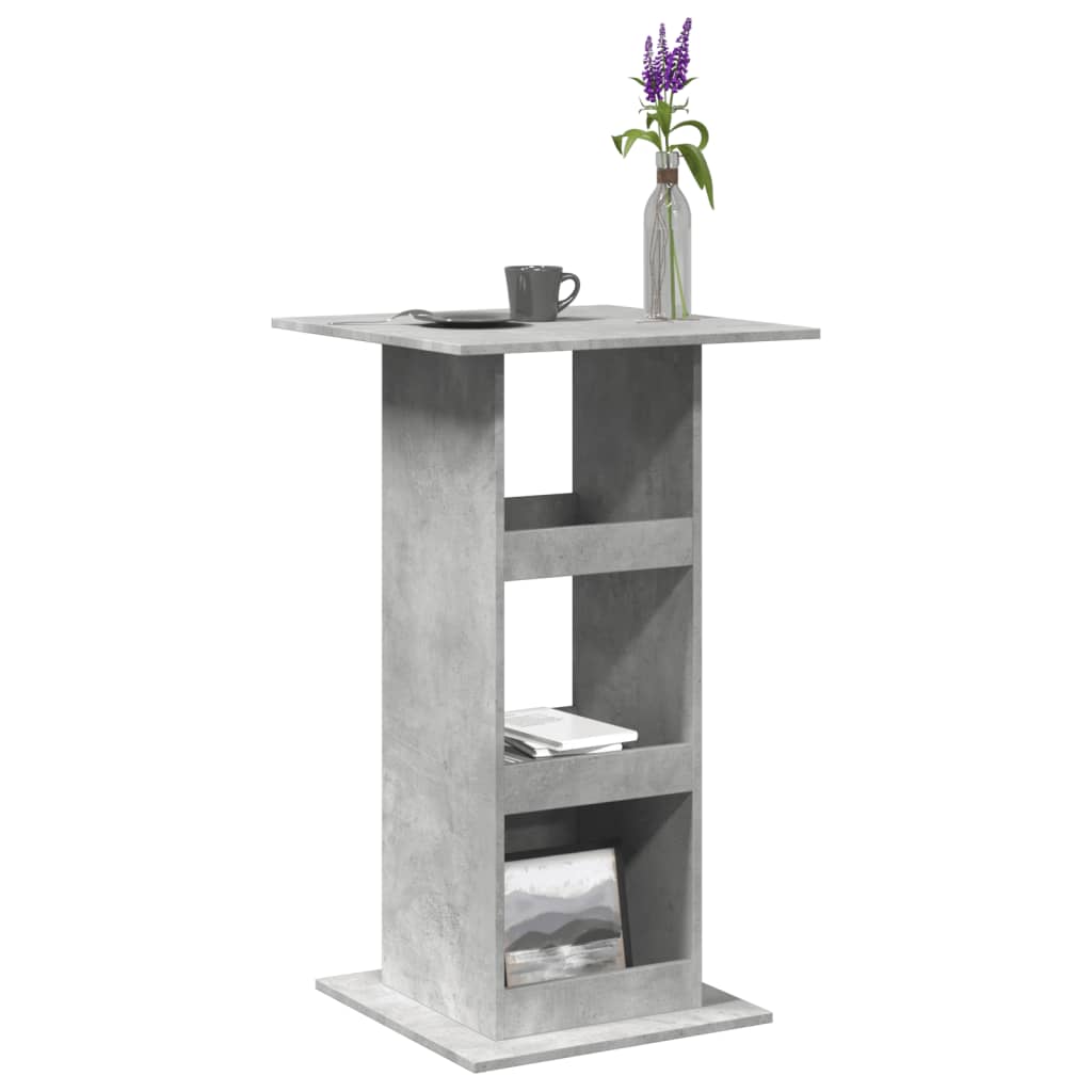 Bar Table with Storage Concrete Grey 60x60x102 cm Engineered Wood - Bargainia.com - 