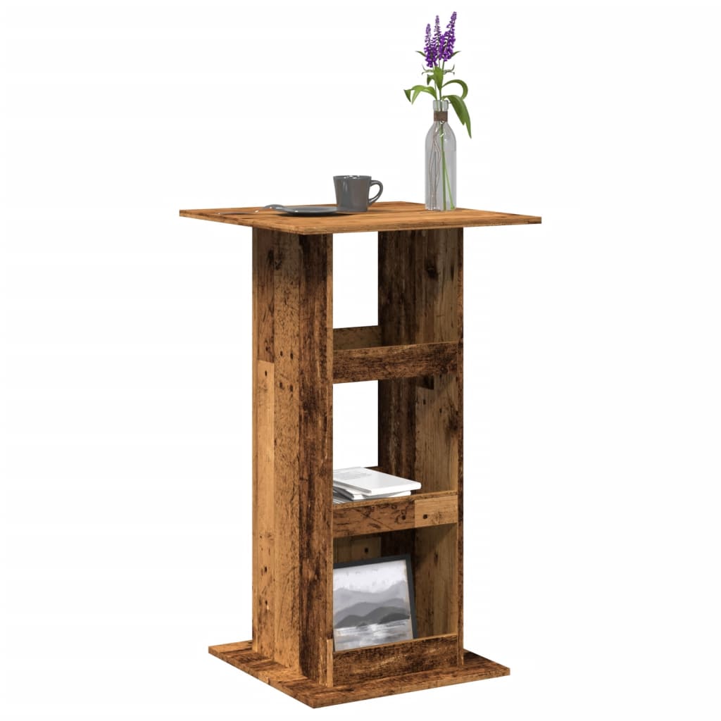 Bar Table with Storage Old Wood 60x60x102 cm Engineered Wood - Bargainia.com - 