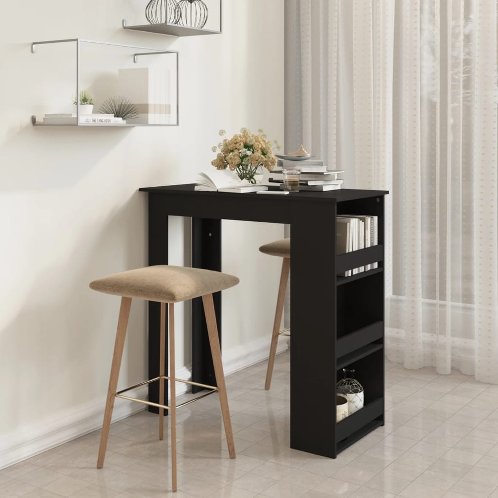 Bar Table with Storage Rack Black 102x50x103.5 cm Engineered Wood - Bargainia.com - 