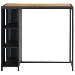 Bar Table with Storage Rack Black 120x60x110 cm Poly Rattan - Bargainia.com - 