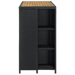Bar Table with Storage Rack Black 120x60x110 cm Poly Rattan - Bargainia.com - 