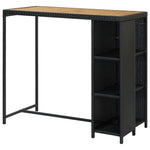 Bar Table with Storage Rack Black 120x60x110 cm Poly Rattan - Bargainia.com - 