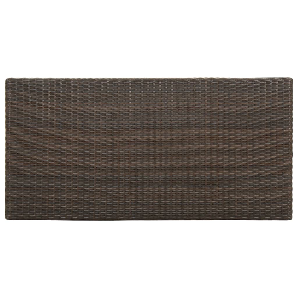 Bar Table with Storage Rack Brown 120x60x110 cm Poly Rattan - Bargainia.com - 