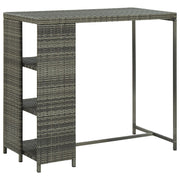 Bar Table with Storage Rack Grey 120x60x110 cm Poly Rattan - Bargainia.com - 8720286146804 - 313477