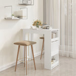 Bar Table with Storage Rack White 102x50x103.5 cm Engineered Wood - Bargainia.com - 