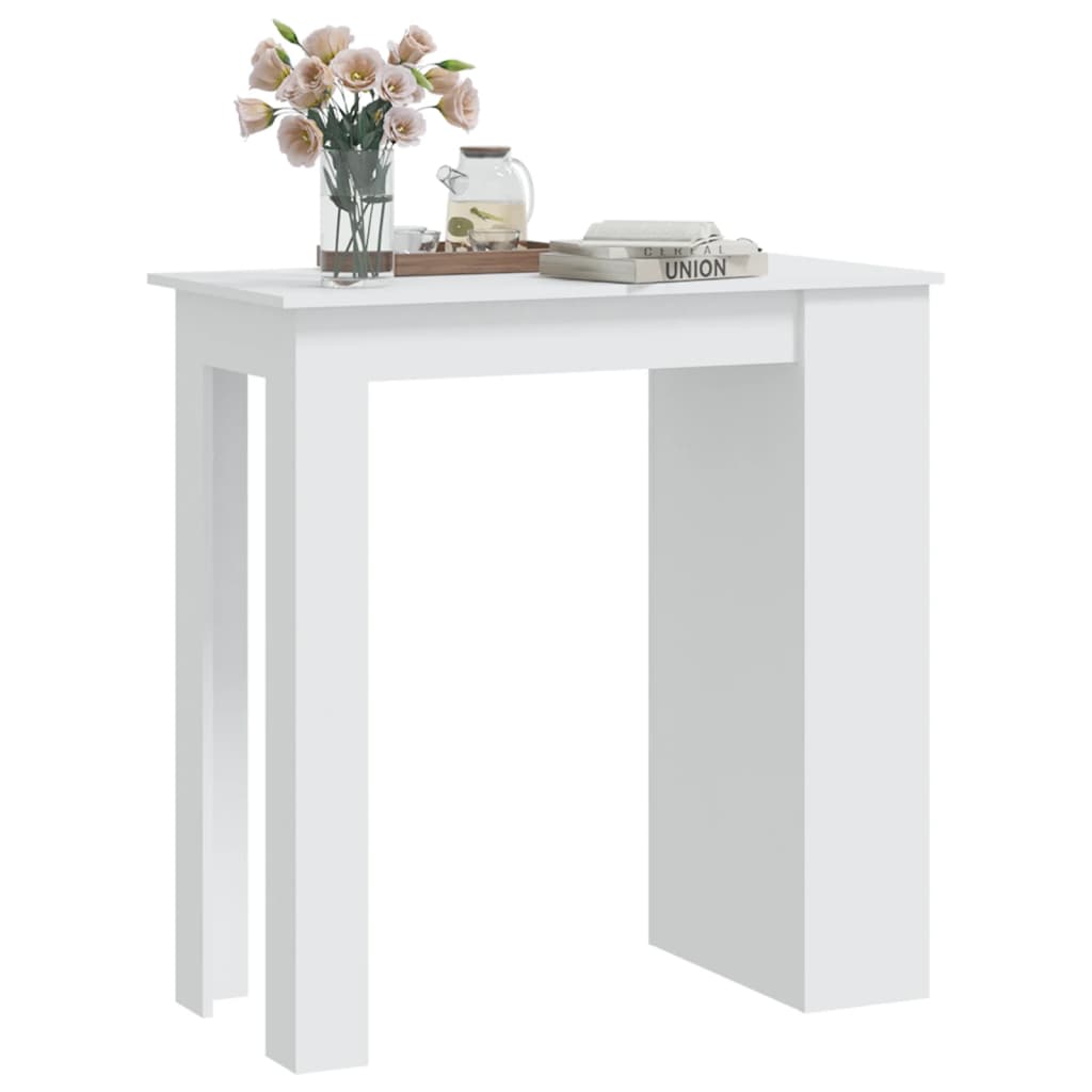 Bar Table with Storage Rack White 102x50x103.5 cm Engineered Wood - Bargainia.com - 