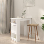 Bar Table with Storage Rack White 102x50x103.5 cm Engineered Wood - Bargainia.com - 