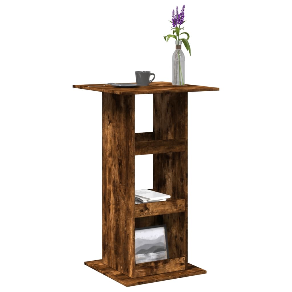 Bar Table with Storage Smoked Oak 60x60x102 cm Engineered Wood - Bargainia.com - 