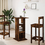Bar Table with Storage Smoked Oak 60x60x102 cm Engineered Wood - Bargainia.com - 