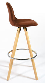 Barcelona Bar Stools Matte Velvet - Chocolate Brown - Bargainia.com - 