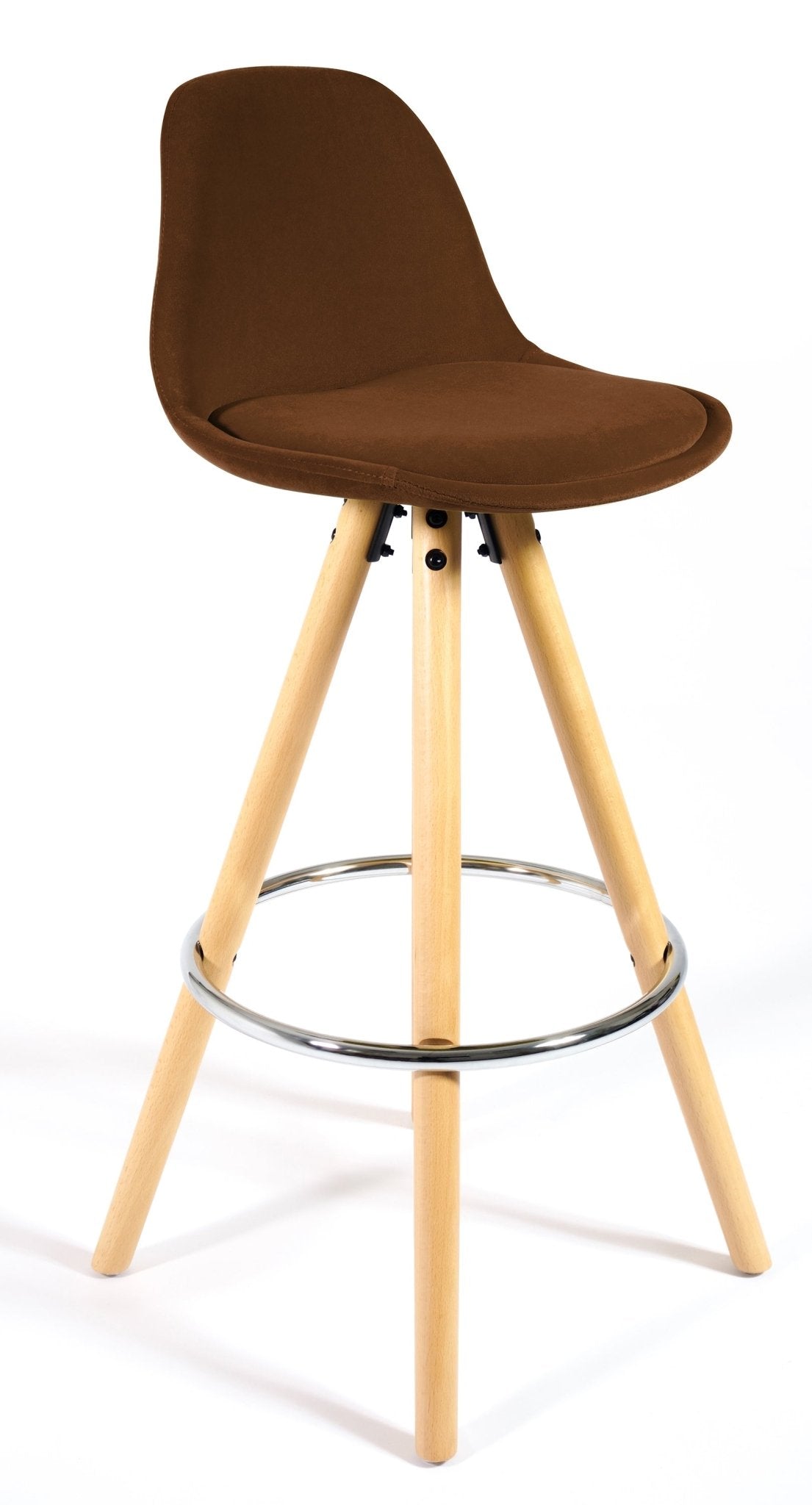 Barcelona Bar Stools Matte Velvet - Chocolate Brown Stools Clearance