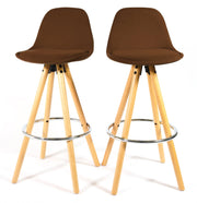 Barcelona Bar Stools Matte Velvet - Chocolate Brown Stools Clearance Set of 2