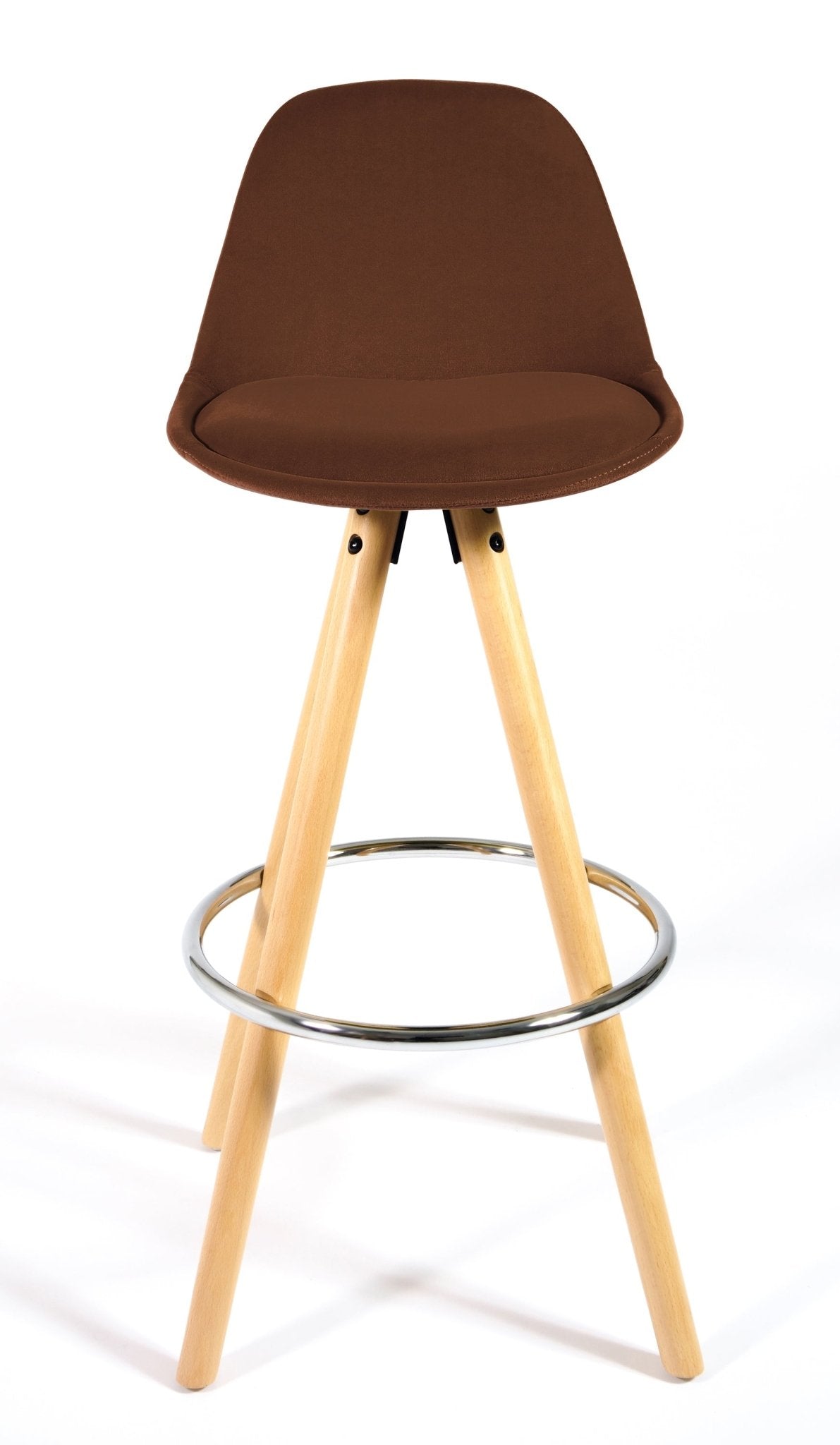 Barcelona Bar Stools Matte Velvet - Chocolate Brown Stools Clearance