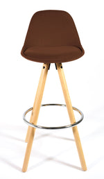 Barcelona Bar Stools Matte Velvet - Chocolate Brown - Bargainia.com - 
