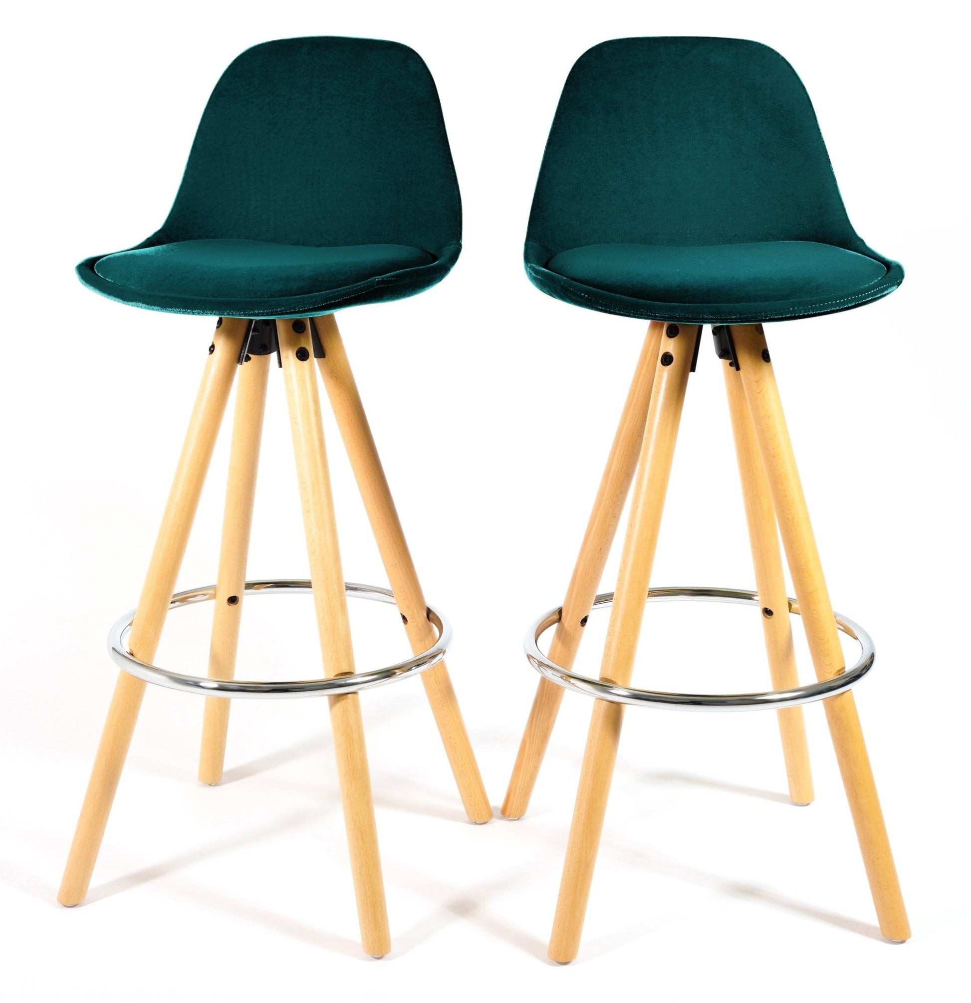 Barcelona Bar Stools Matte Velvet - Ocean Green Clearance