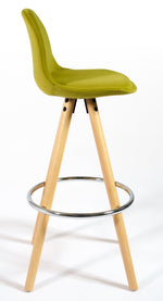 Barcelona Bar Stools Matte Velvet - Olive Green - Bargainia.com - 