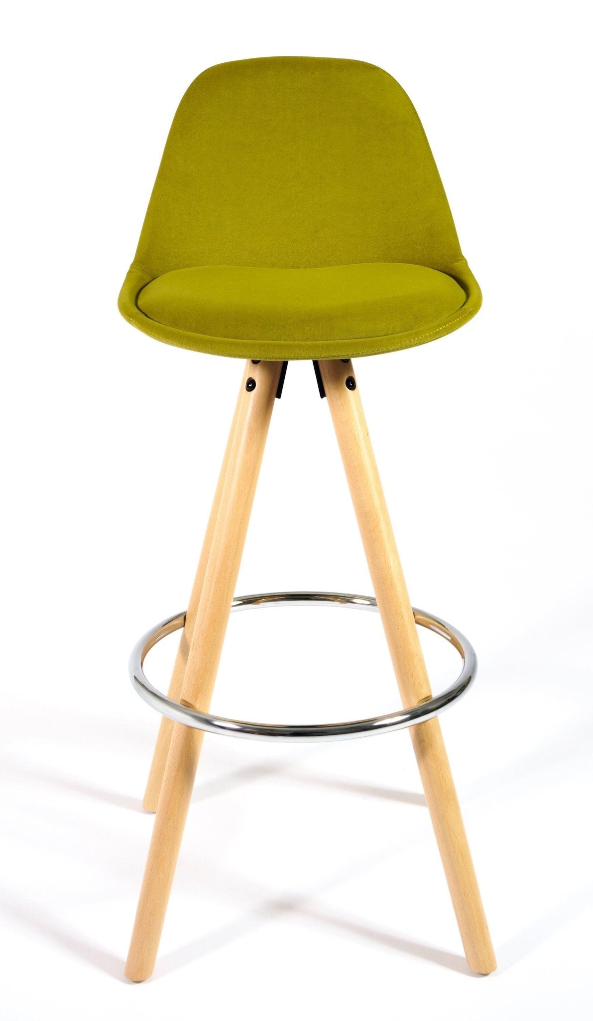 Barcelona Bar Stools Matte Velvet - Olive Green - Bargainia.com - 