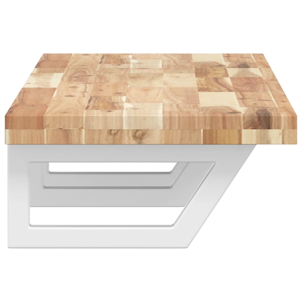 Basin Shelf Wall Mounted Steel and Solid Wood Acacia - Bargainia.com - 8721102935596 - 3302706