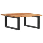 Basin Shelf Wall Mounted Steel and Solid Wood Acacia - Bargainia.com - 