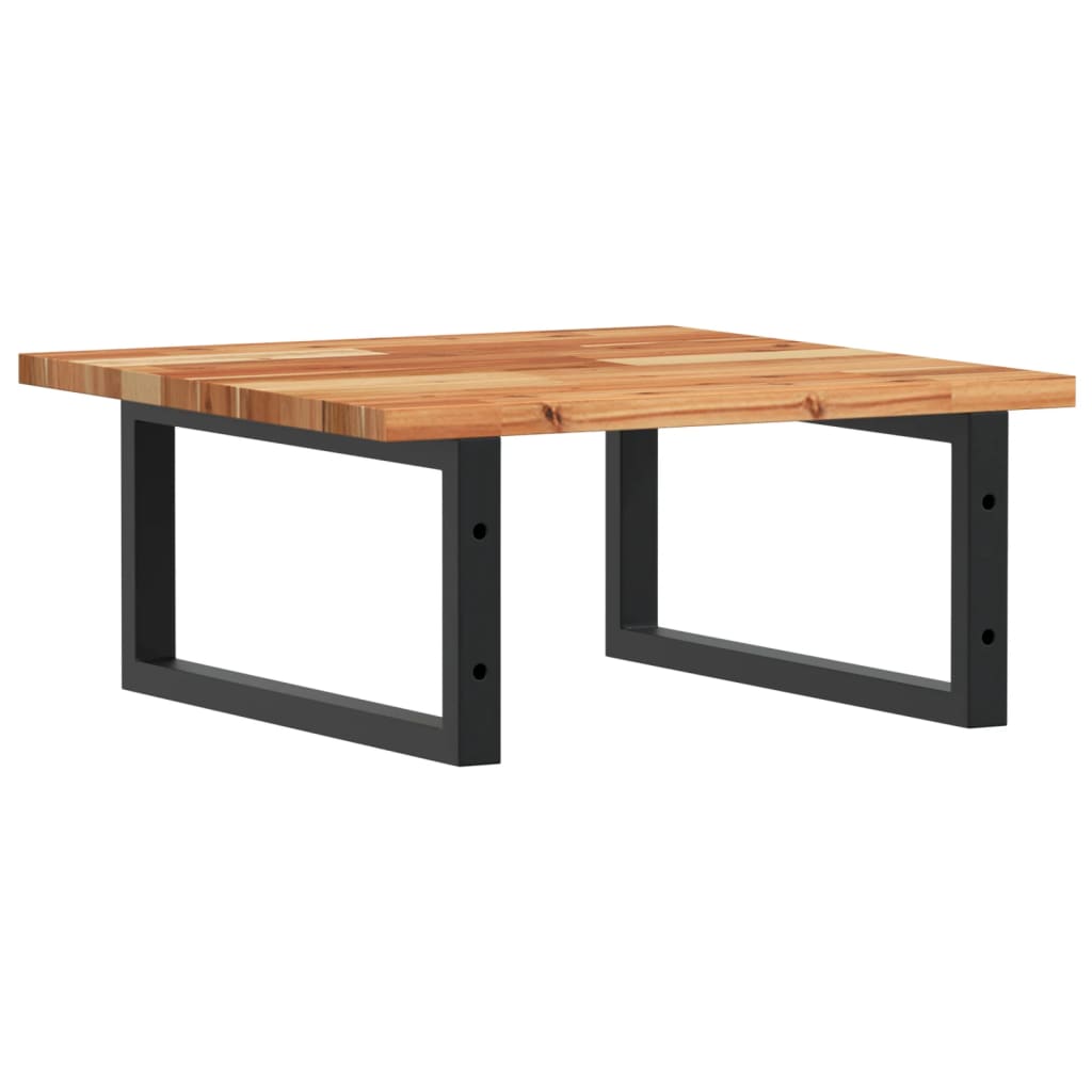 Basin Shelf Wall Mounted Steel and Solid Wood Acacia - Bargainia.com - 8721102936227 - 3302769