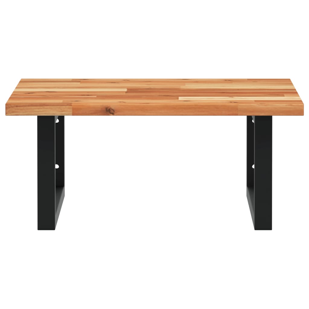 Basin Shelf Wall Mounted Steel and Solid Wood Acacia - Bargainia.com - 8721102936227 - 3302769