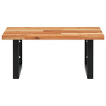 Basin Shelf Wall Mounted Steel and Solid Wood Acacia - Bargainia.com - 