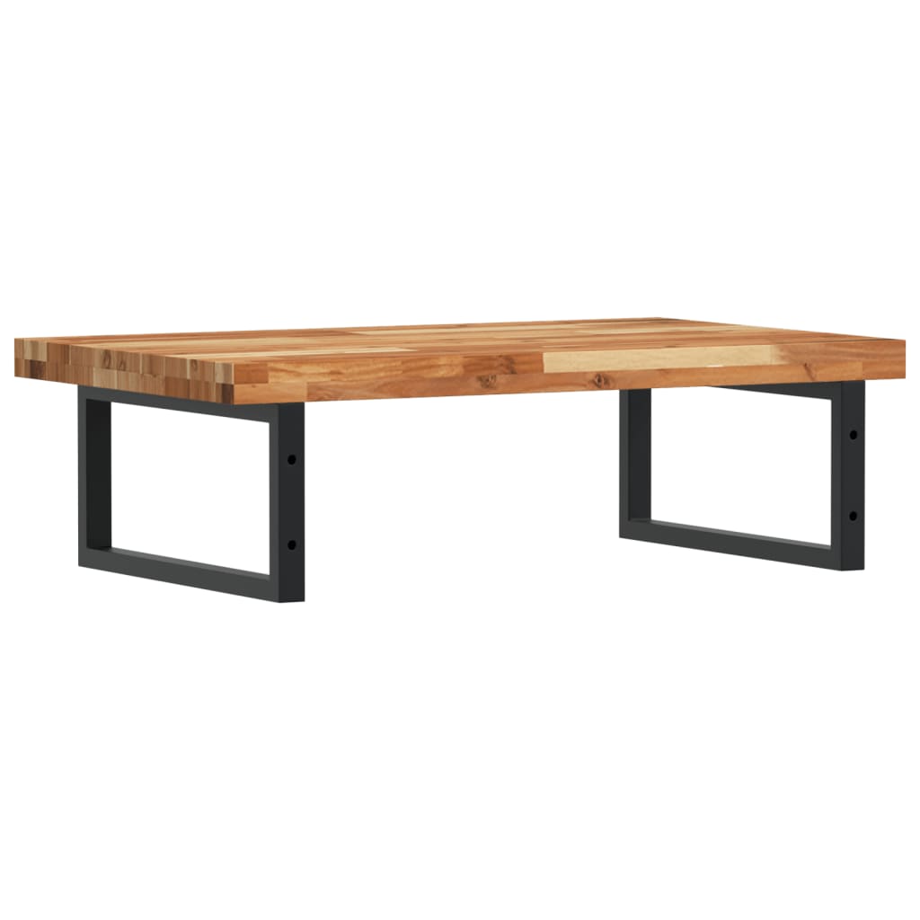 Basin Shelf Wall Mounted Steel and Solid Wood Acacia - Bargainia.com - 